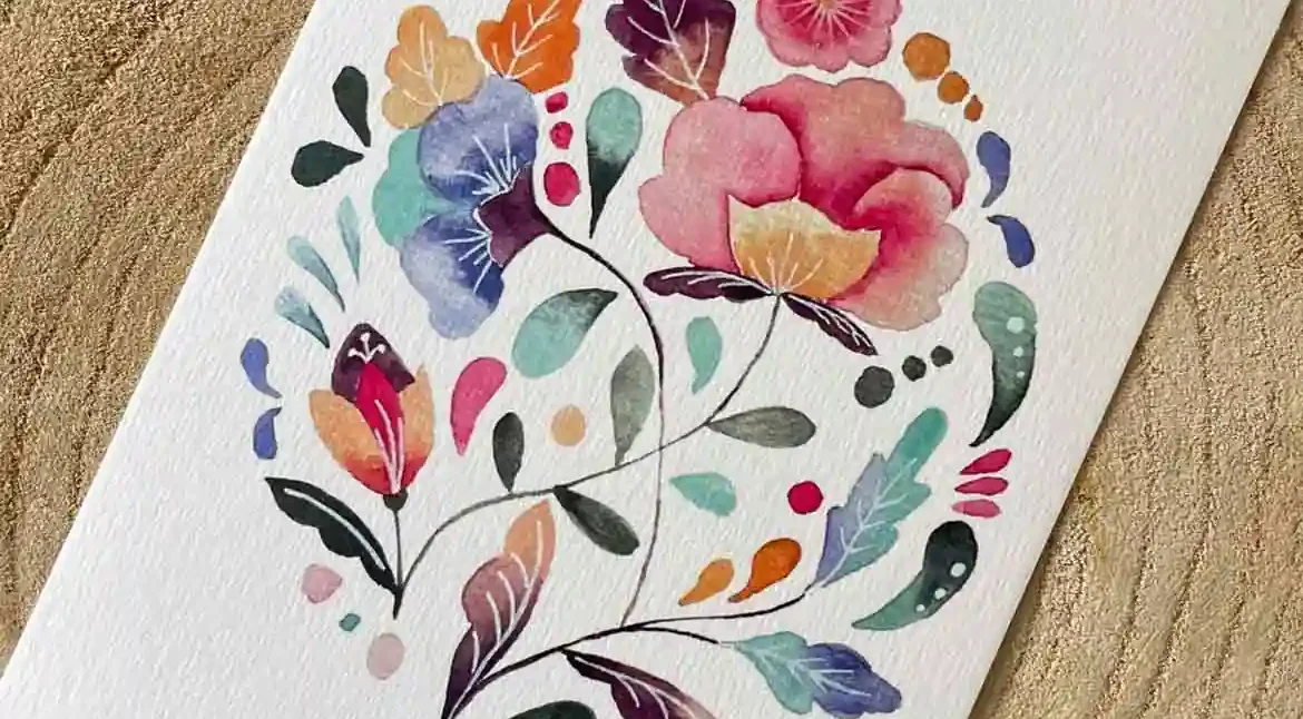 Carte d'art composition florale